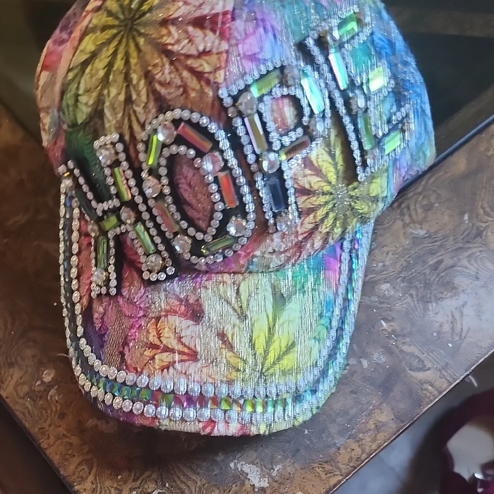 Colorful Hope Cap with Rhinestone Accents